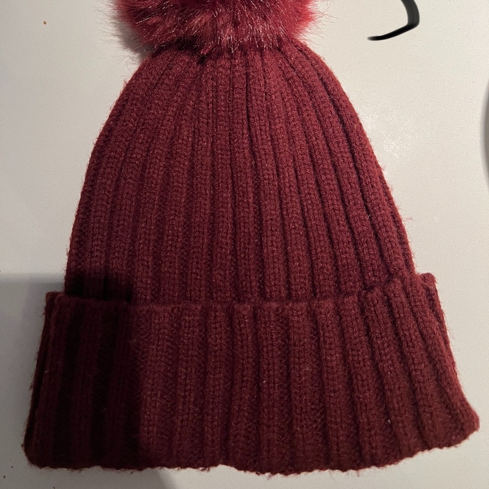 H&M Maroon Beanie with Pompom